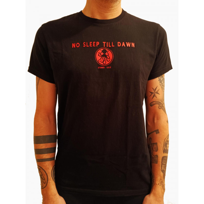 No Sleep Till Dawn Logo noir et rouge Black T-shirt