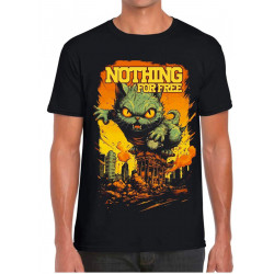 Nothing For Free Tee-shirt Hungry Cat Black T-shirt